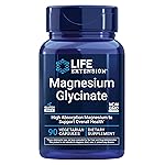 Life Extension Magnesium Glycinate, Heart Health, Bone Health, Nerve and Muscle Support, Highly absorbable, Gluten-Free, Non-GMO, Vegetarian, 90 Capsules