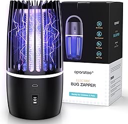 Lampada antizanzare, Design Silenzioso con Luce Notte, Zanzariera Elettrica con Batteria 4000mAh e Luce UV 365nm per Attrazione e Uccisione Completa delle Zanzare, Adatta per Interno ed Esterno