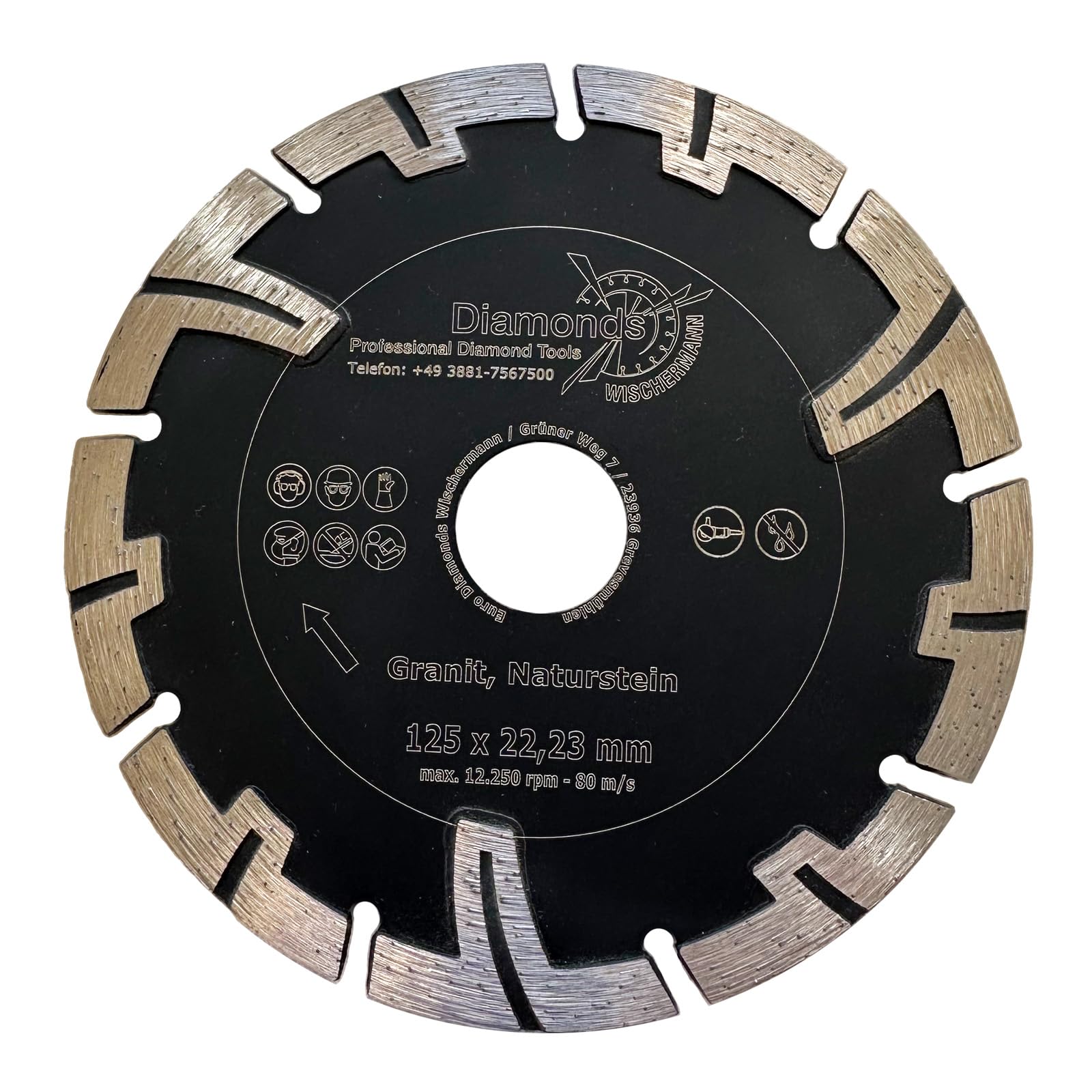 EDW Disco de diamante especial Speed T de granito 125 mm para rocas naturales y duras