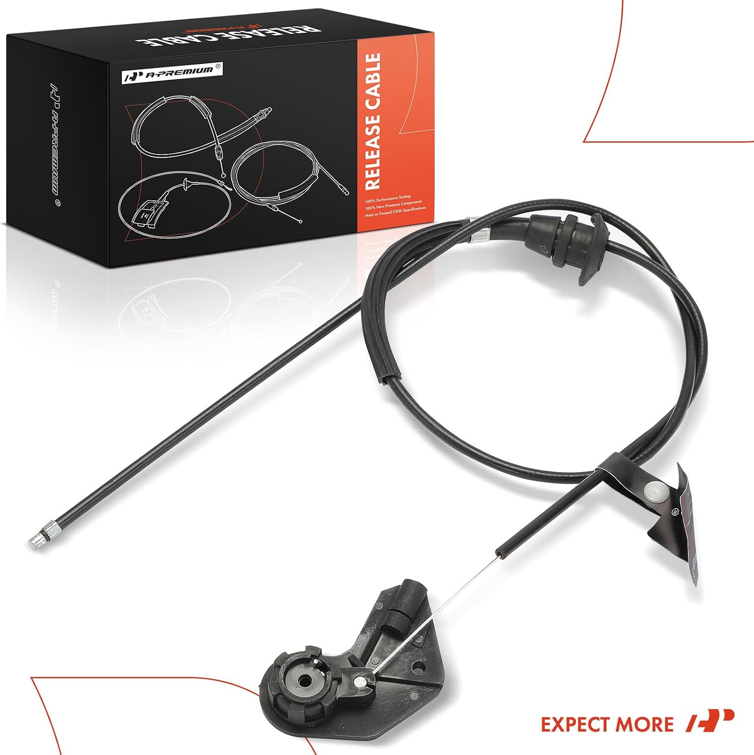 A-Premium Hood Latch Release Cable with Handle Compatible with BMW E53 Series X5 2000-2006, 39.3 Inch