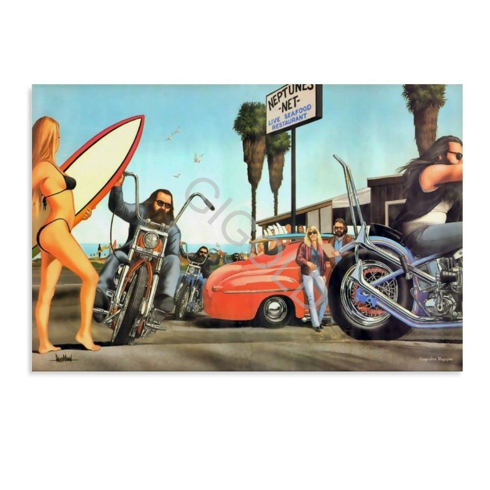 Amazon.com: CIGOLD David Mann Poste Motorcycle Ride Poster
