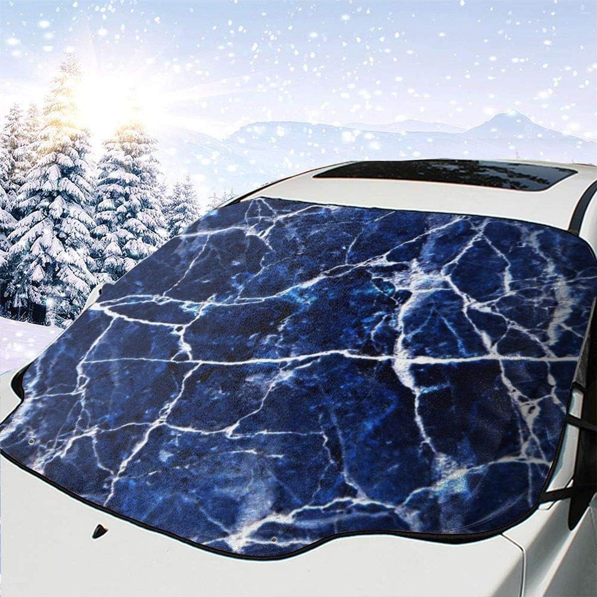 Amazon 車フロント 車用 サンシェード 青大理石柄 抽象的 車のフロントガラス 日よけ 遮光 断熱 日焼け防止 防紫外線 暑さ対策 吸盤取付 四季用 車内温度対策 防水材料 147 X 118cm サンシェード 車 バイク