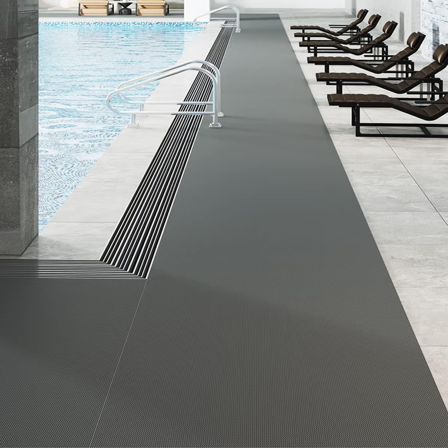 Drainage Mat 3x10 Ft 0.22'' Thick Drainage Non-Slip Mat PVC Drainage Commercial Rug Floor Mat Mesh Holes Pool Drain Floor Mat Roll Gray, Grey — Amazon image 6