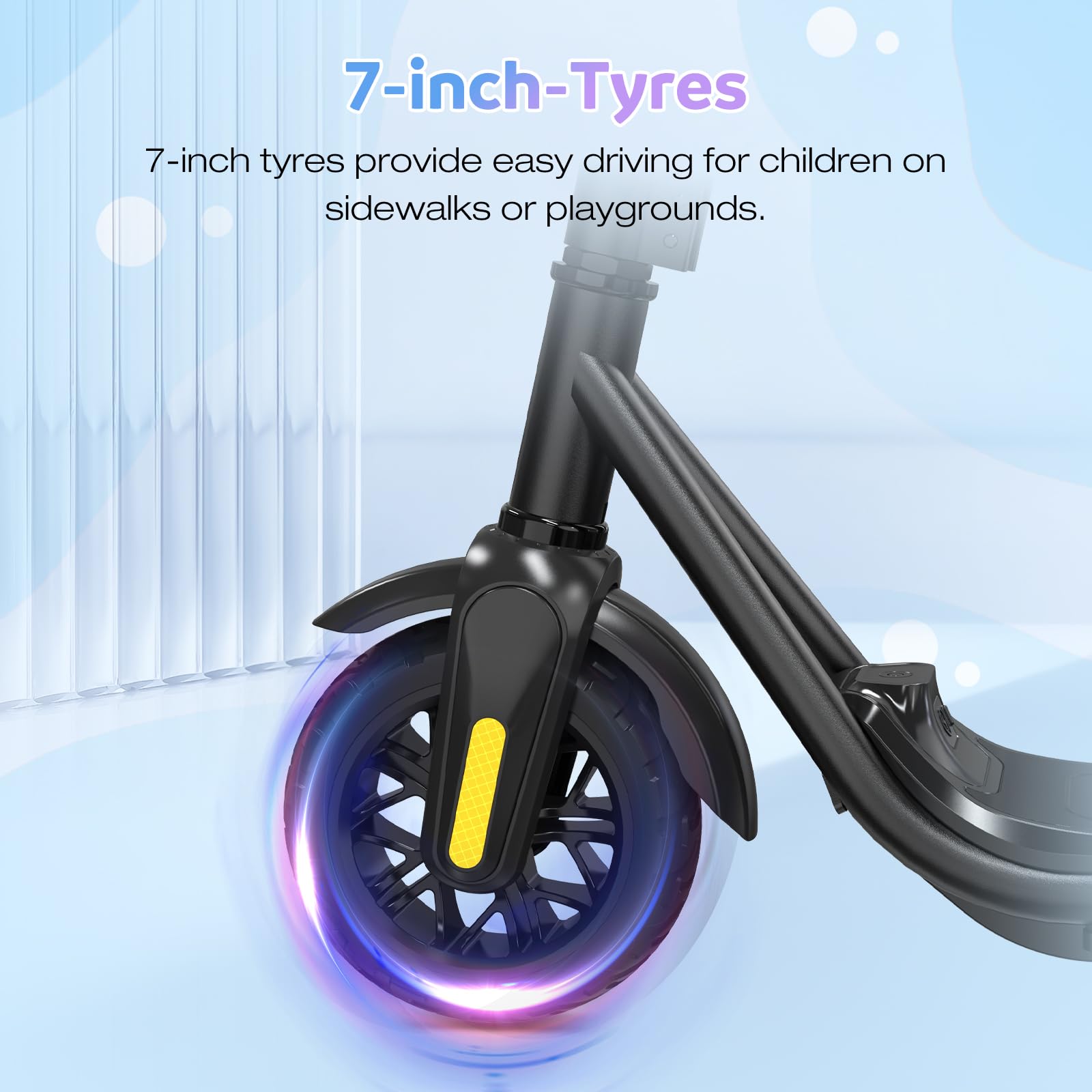 EVERCROSS E6 Elektroroller für Kinder, 7" Leichter E-Scooter für 6-12 Jahre, Elektroscooter mit Einer Reichweite von bis zu 20 km und 7-farbigen Lichtern, 3 Geschwindigkeitsmodi (8, 12, 16 km/h)