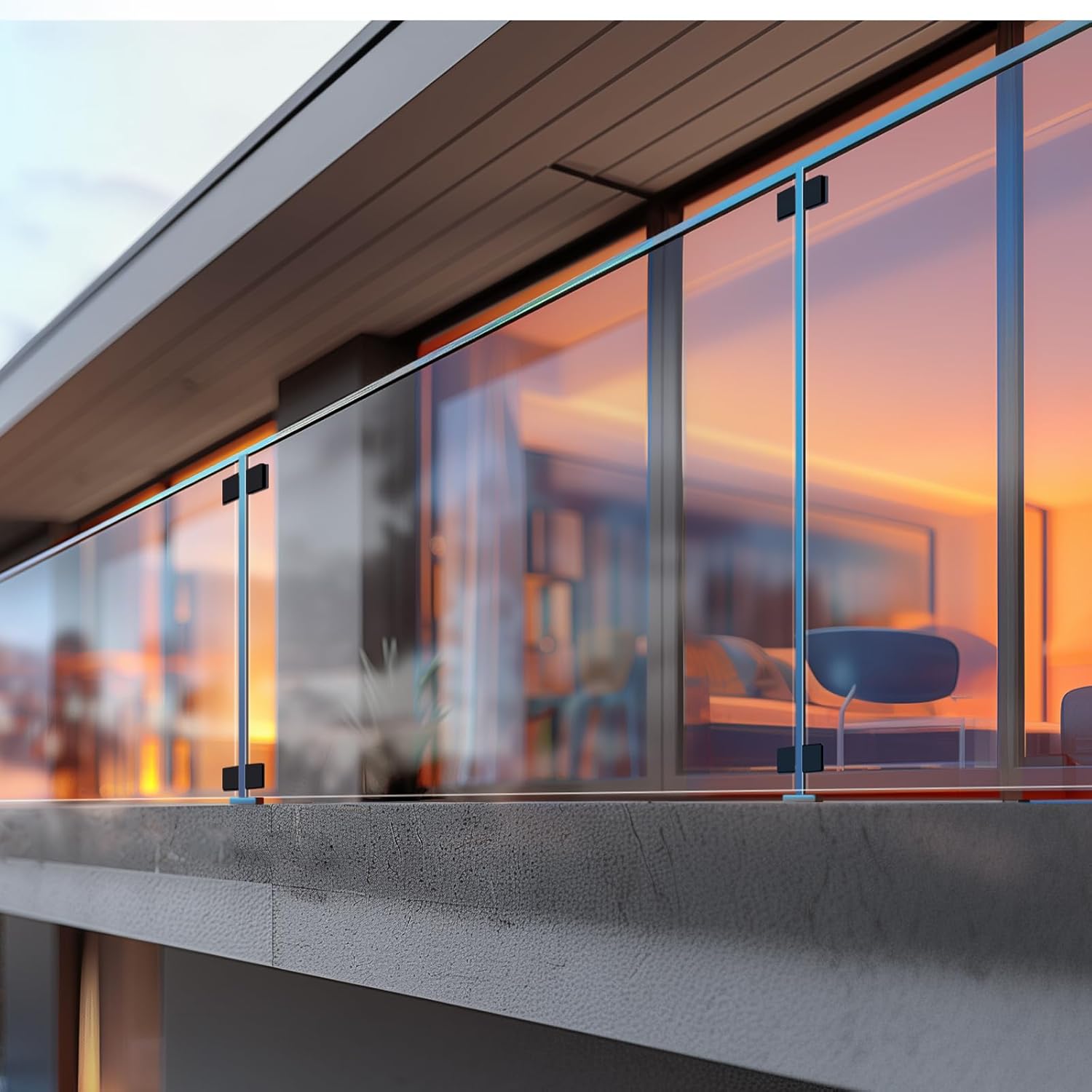 VEVOR Glass Clamp 40PCS Square 304 Stainless Steel Bracket for 0.31"-0.47" Tempered Glass, Black for Balcony Garden Deck Stair