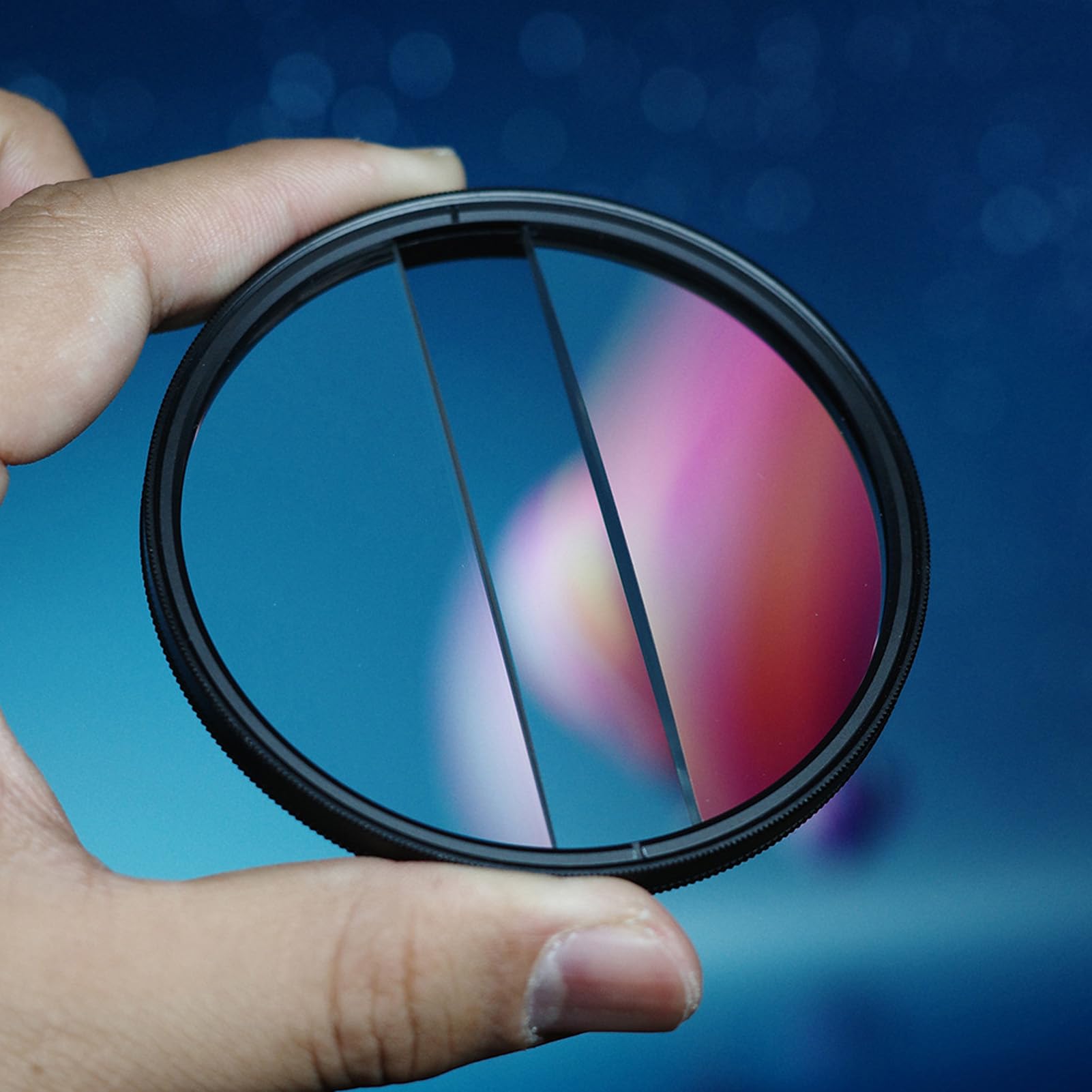 Filtro de dioptría dividida de vidrio de media luna para corregir imágenes planas en cámaras SLR 8