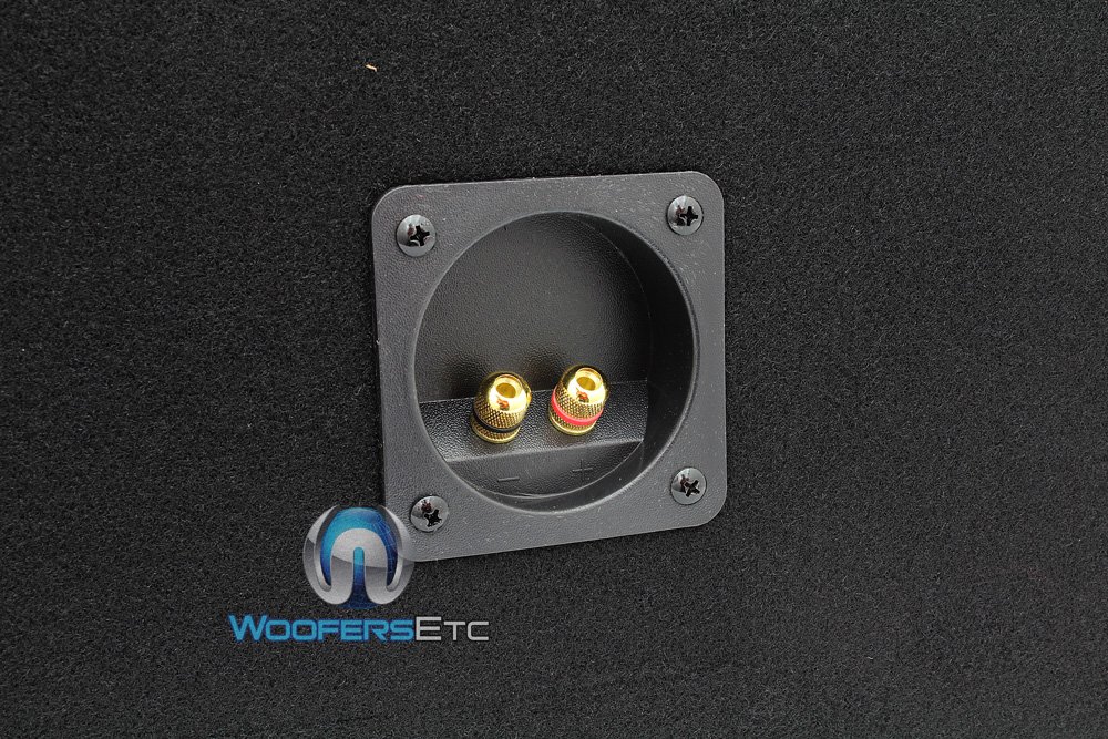 Absolute USA PSEB12BK Single 12-Inch Ported Subwoofer Enclosure with Black High Gloss Face Board and Black Carpet