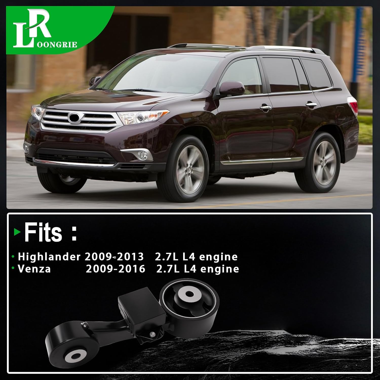Engine Torque Strut Mount Replacement Compatible with Highlander 2009-2013 & Venza 2009-2016 2.7L L4 Engine Replace OE A62090 EM9610 639610 1PCS