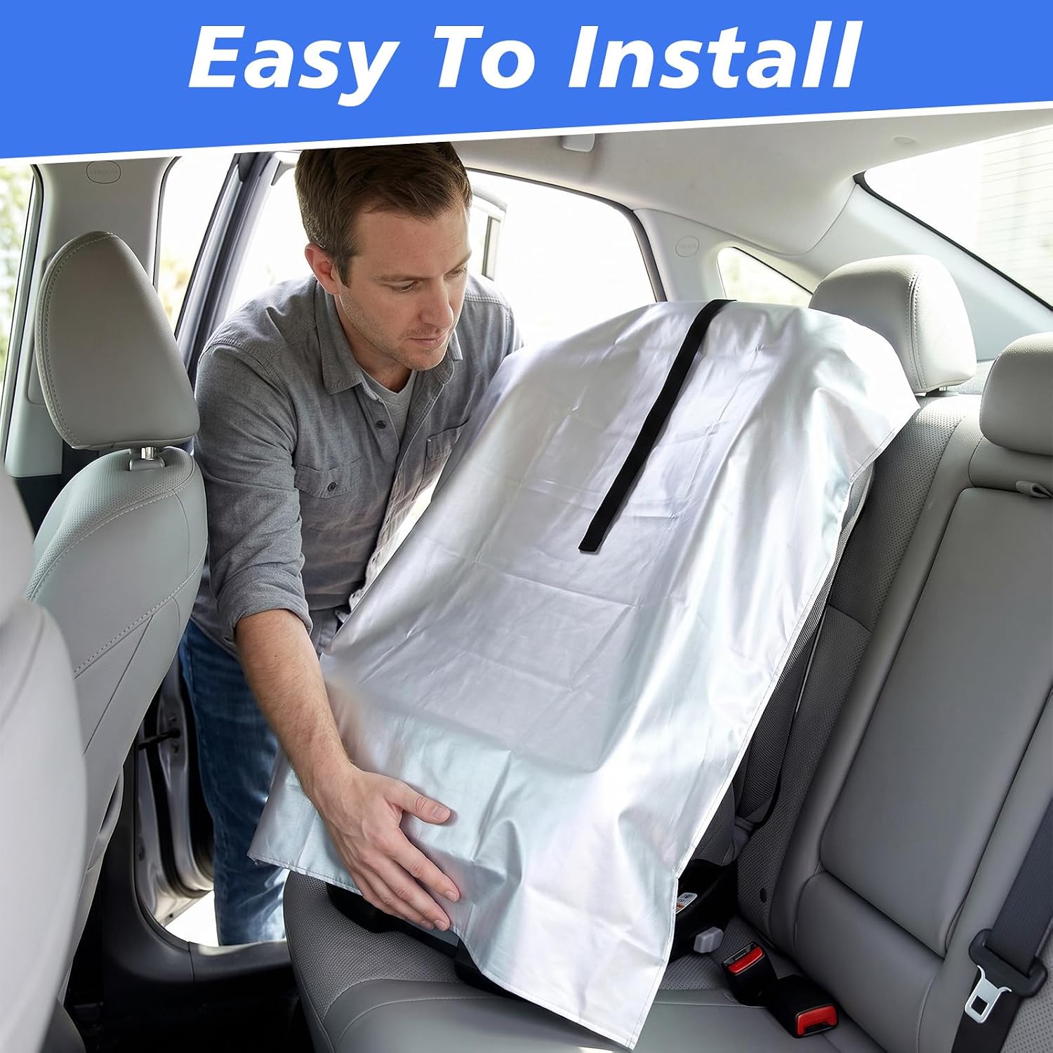 3 Pcs Car Seat Sun Shade Cover Car Seat Shade Shields Cooling Universal Reflective Heat Protector Cover for Heat Temperature, UV Sunlight, Summer Protection, Travel Accessories