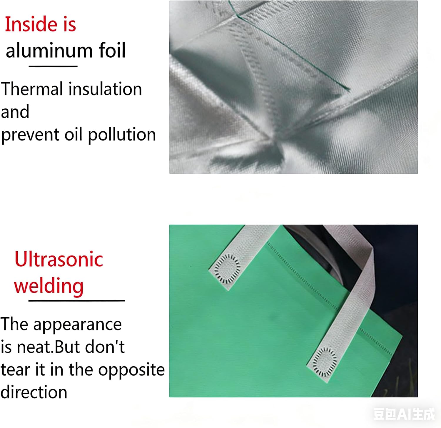Insulated Aluminum Foil Delivery Bags - Waterproof Thermal Food Packaging for BBQ, Milk Tea, Restaurant Takeout,9.5×9.5×5.9" White 21Pcs