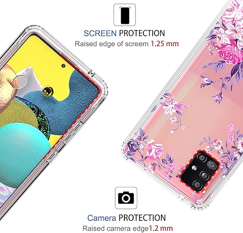Miniatura 2 de Zoeirc Funda para Galaxy A51 5G, Samsung A51 5G Funda transparente para niñas, TPU suave 360, cuerpo completo, a prueba de golpes, híbrido,