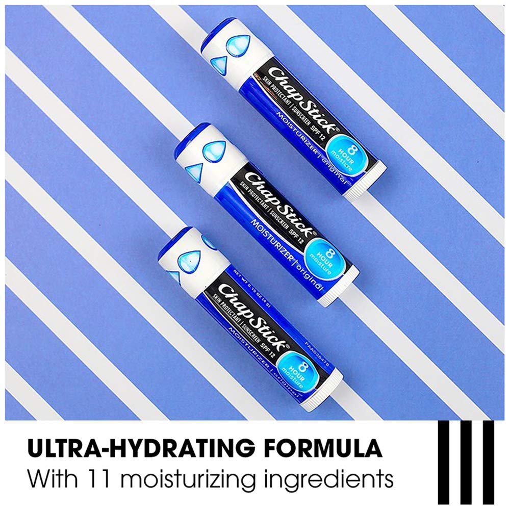 ChapStick Moisturizer Original, Black Cherry and Cool Mint Lip Balm Tubes Variety Pack, SPF 15 and Skin Protectant - 0.15 Oz (Pack of 3) : Beauty & Personal Care