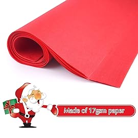 FEPITO 100 Sheets Red Christmas Tissue Paper - Gift Wrapping Paper for Xmas Presents, Crafts (14 x 20 Inch)