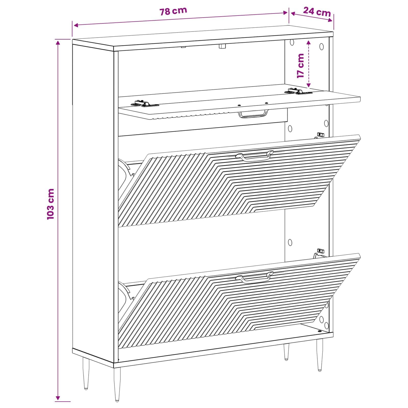 Hothingwell - Mueble para zapatos (78 x 24 x 103 cm)