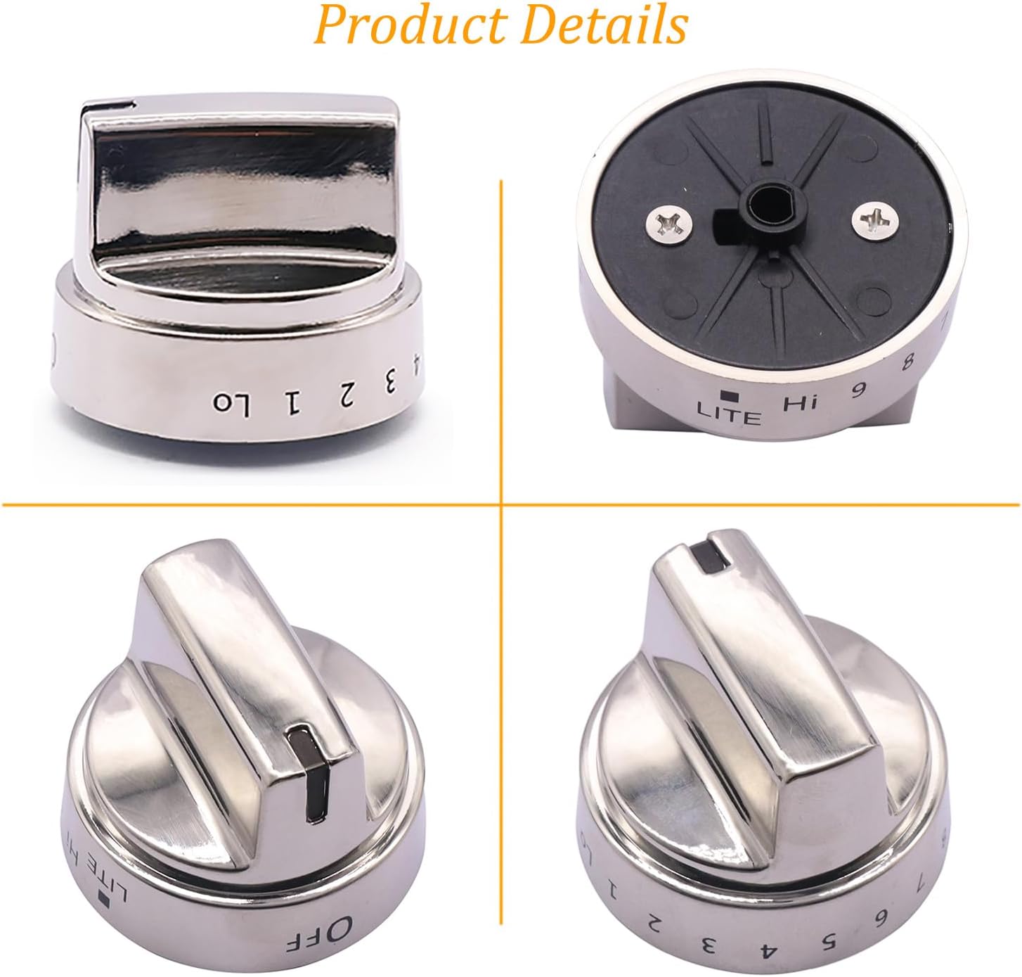 Gas Stove Knob WB03X24818 Compatible with GE Gas Stove Replaces PS11729081, AP5989029, 5 Pack