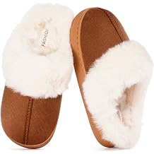 Dokela Kids Slippers Girls Boys Fuzzy Slippers House Shoes | Winter Warm,Soft Plush Lined,Memory Foam,Slip On,Indoor Outdoor,Bedroom,Anti Slip Rubber Sole,Comfy Suede,Fluffy Furry