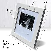 Vista 5 de Green Pollywog Sonogram Photo Display White Ultrasound Frame Pregnancy Gift for First-Time Moms, Parents & Grandparents Nursery Decor