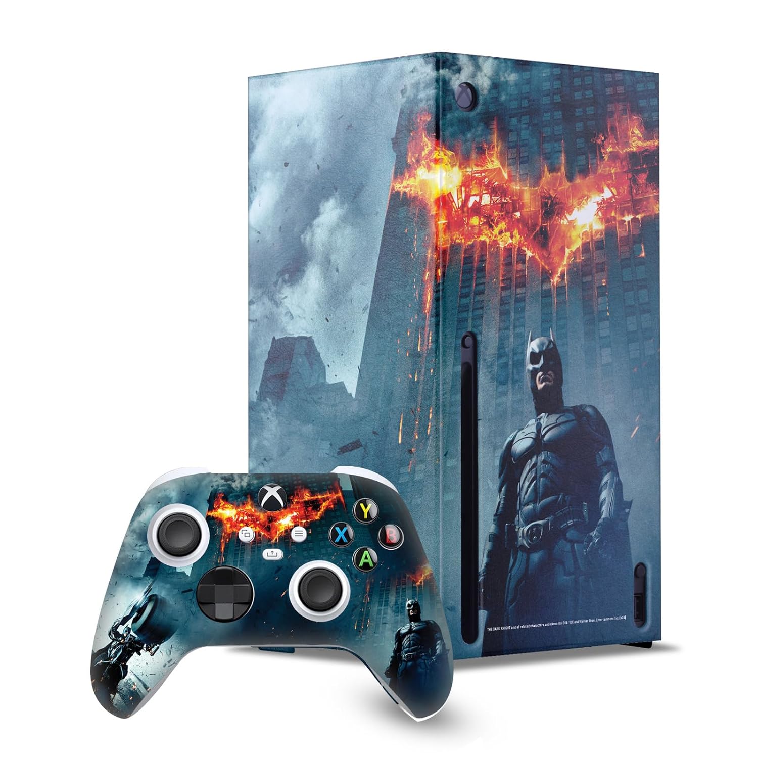 Head Case Designs Officially Licensed The Dark Knight Batman Poster Key Art Game Console Wrap and Game Controller Skin Bundle Compatible With Xbox Series X