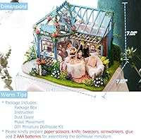 Vista 6 de TuKIIE Kit de muebles de casa de muñecas en miniatura, a escala 1:24, accesorios para casa de muñecas de madera, a prueba de polvo y movimiento