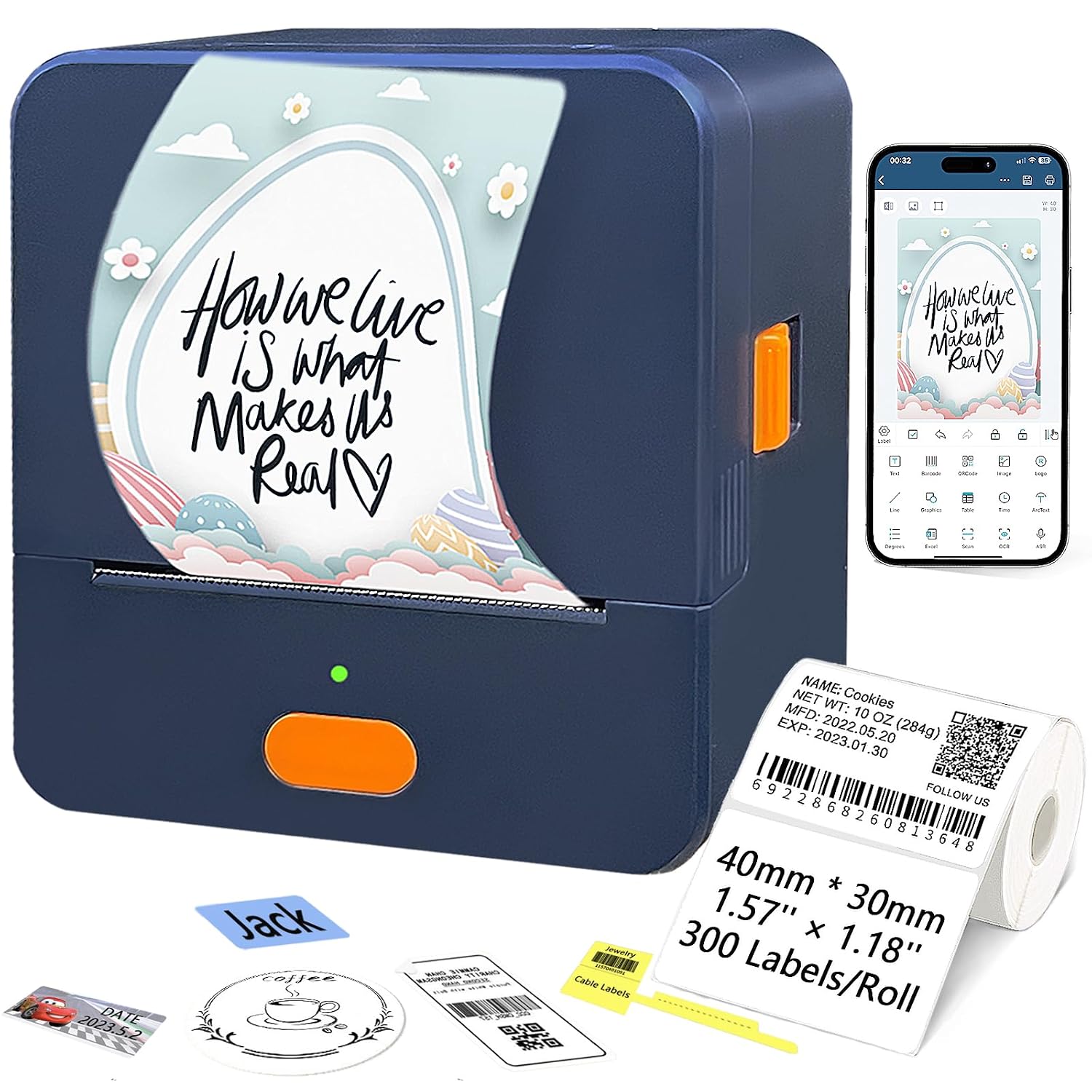 Lemketan Label Maker Machine with Tape, Mini Portable Bluetooth Thermal ...