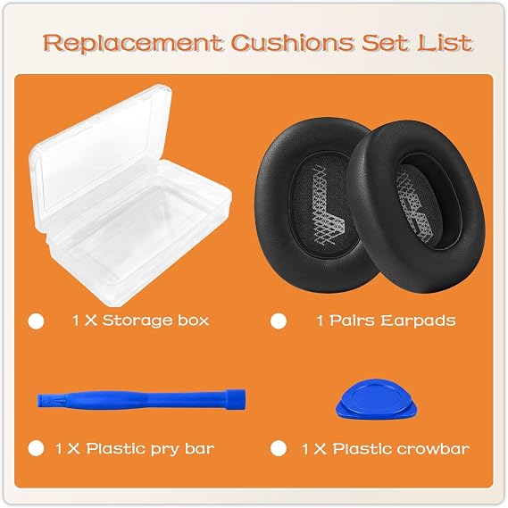 Replacement Ear Pads for JBL Live 650/Live660/Live 770/E65BT-Black