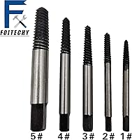 Vista 2 de Kit de extractor de pernos rotos de 5 piezas, kit de extractor de perno roto de tornillo dañado, perno roto de rosca, juego de extractor de tornillo