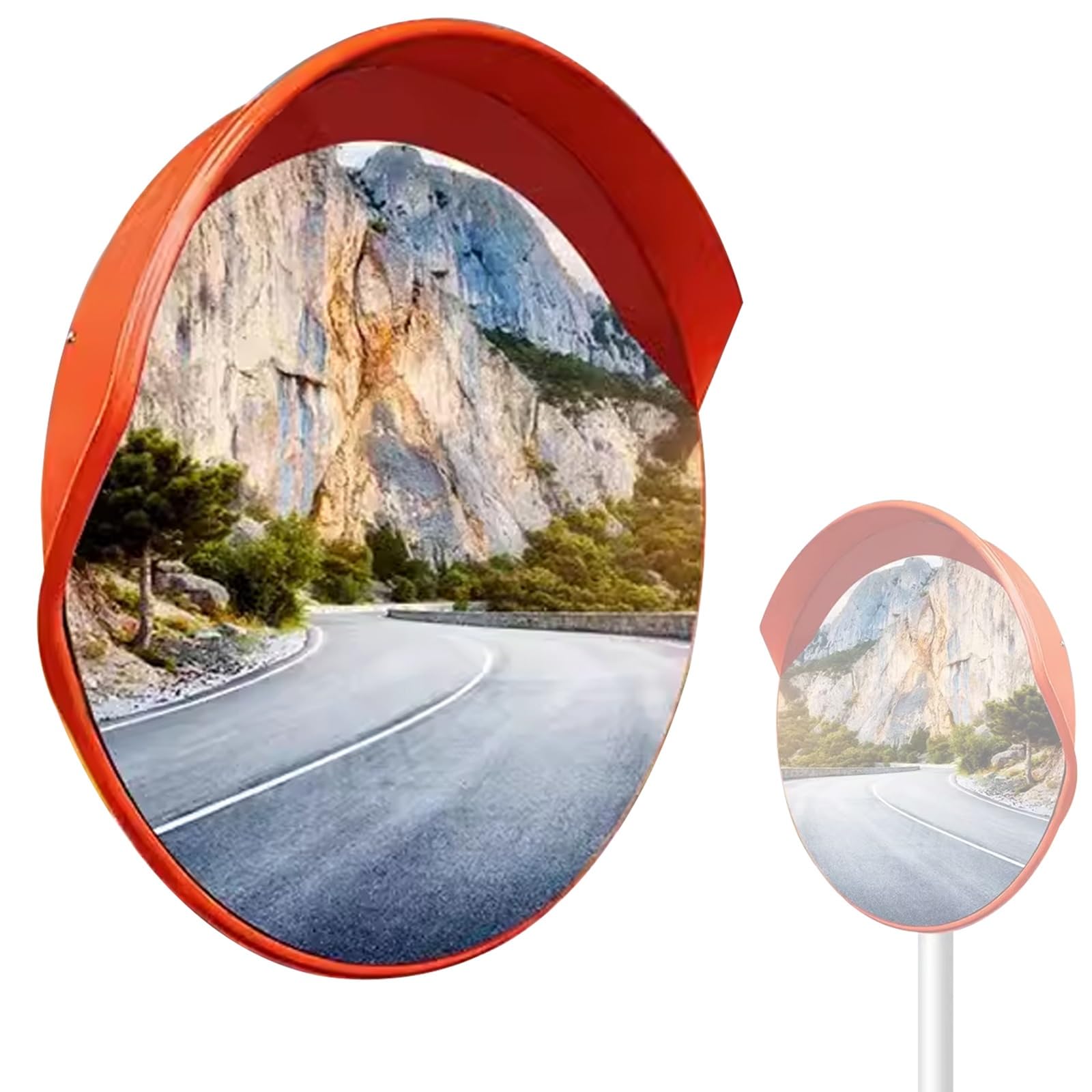 Specchio Convesso di Sicurezza, Specchio Convesso in Acrilico da 45/60/75/80/100 cm, per Parcheggi, Attività Commerciali, Traffico, Magazzini, Punti Ciechi(75cm)