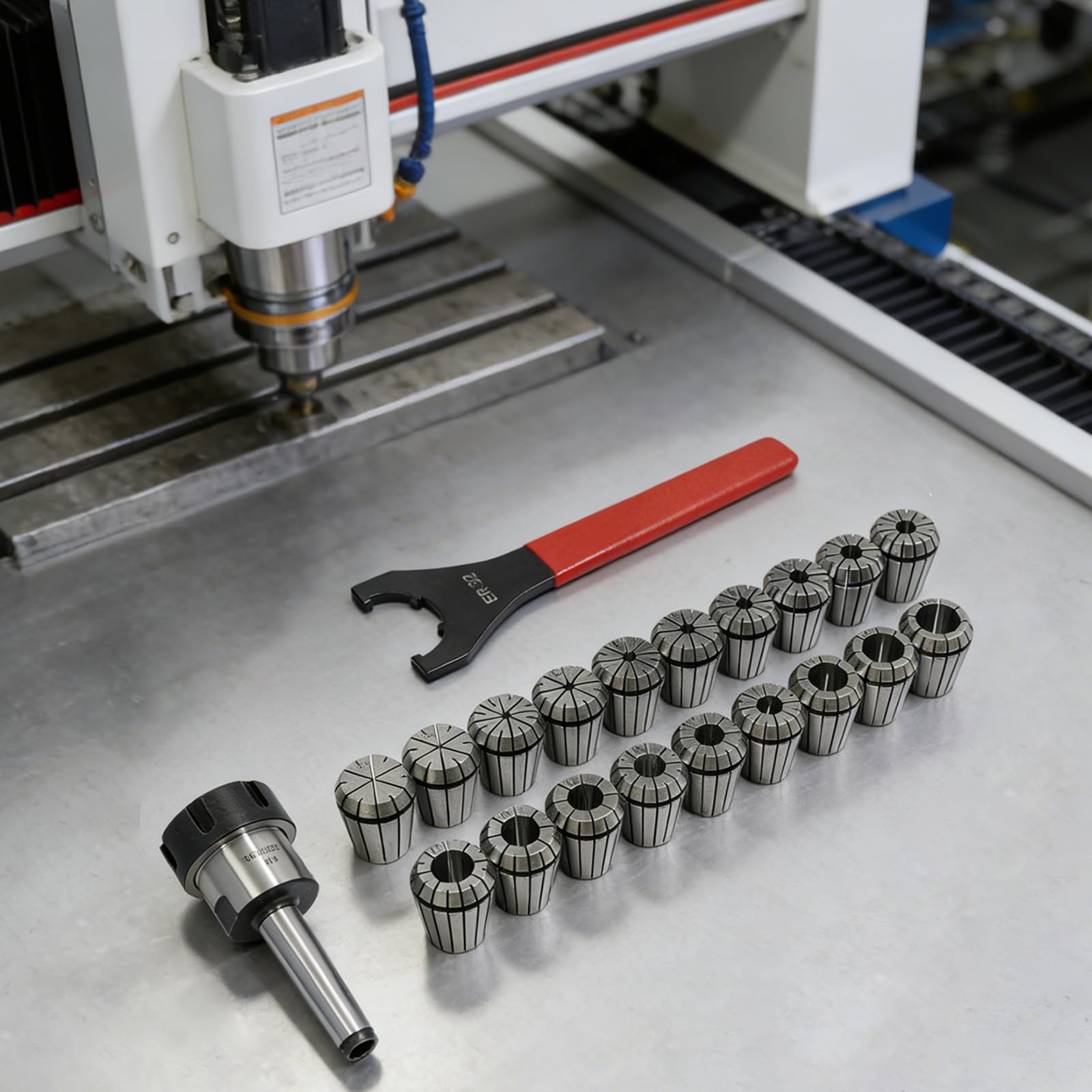 Set di 21 pinze di serraggio MK2 MTB2 ER32 M10, tenditore CNC, mandrino tenditore, con valigetta e chiave, ideale per fresatura e foratura