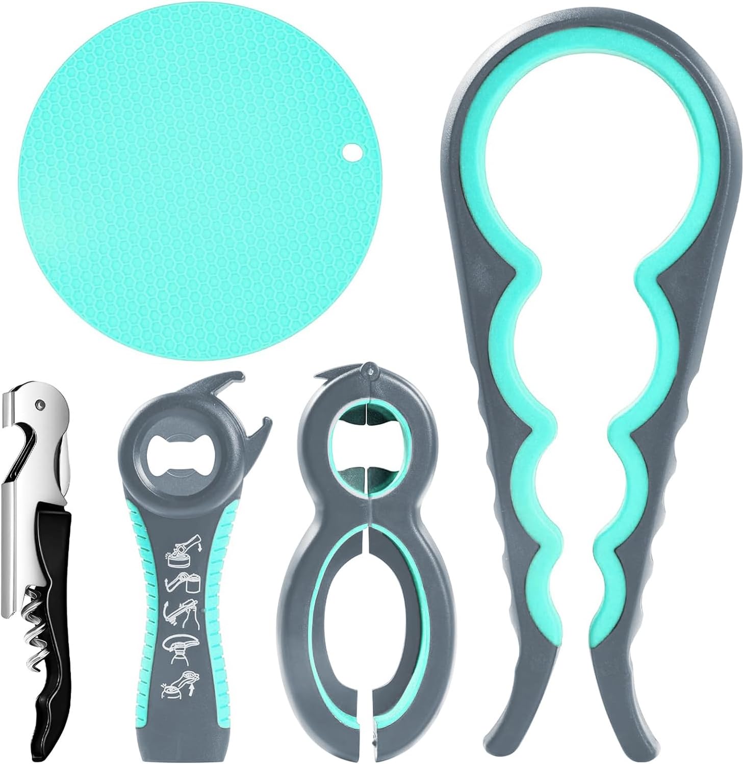 Jar Opener for Weak Hands 5 Pack Bottle Openers for Arthritis Hands