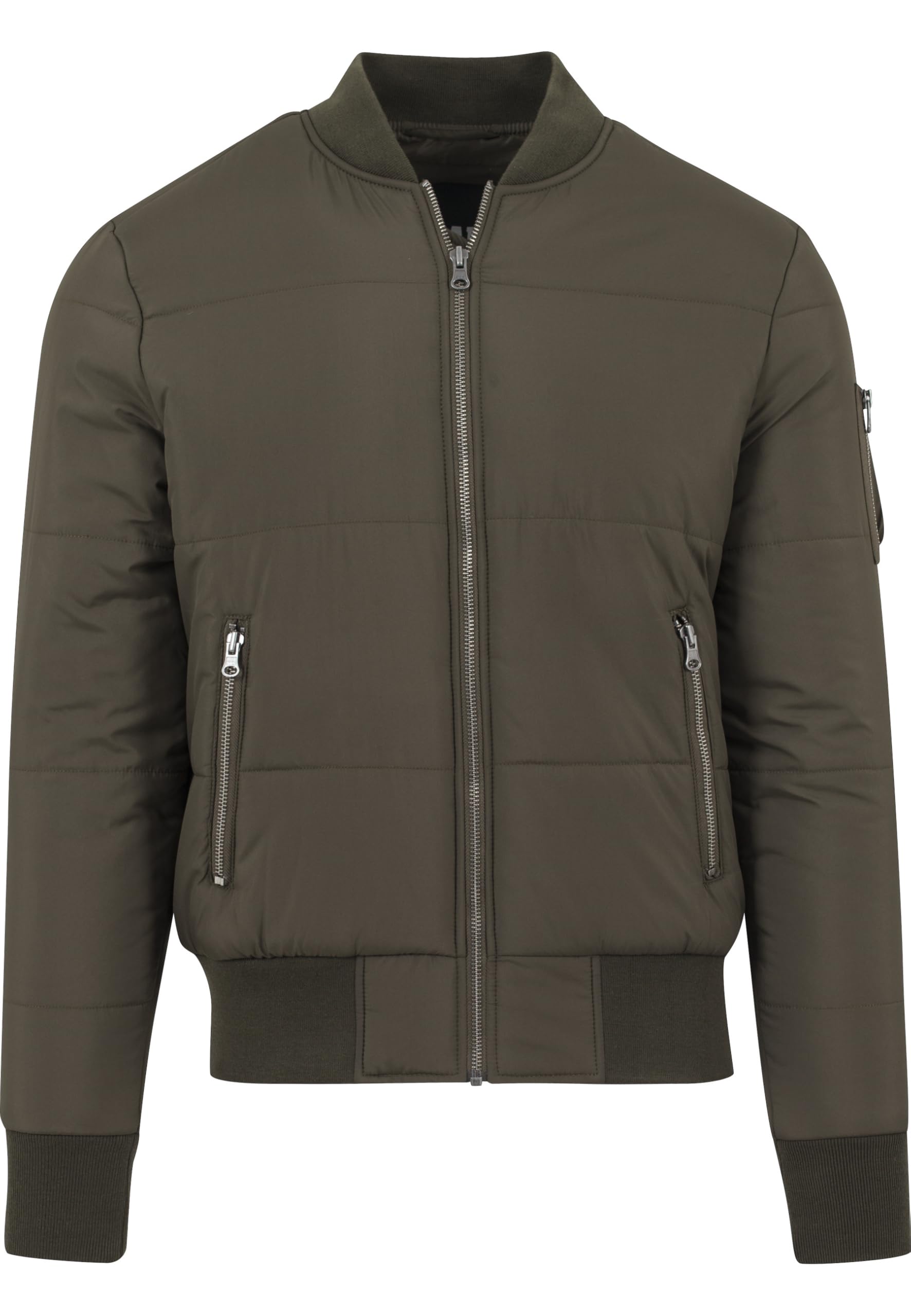 Urban Classics Herren Basic Quilt Bomber Jacket Herren Basic Quilt Bomber Jacket; GrÃ¼n Olive 176, Größe L EU