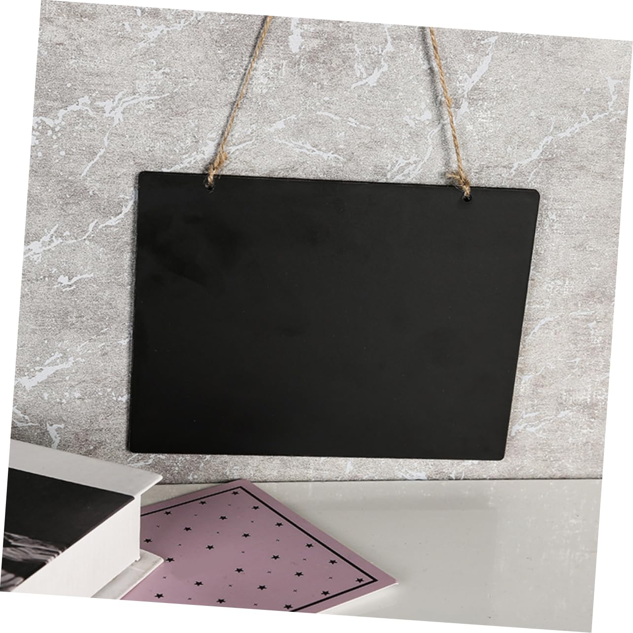 Garneck 5Pcs Wooden Hanging Chalkboard Sign Double Sided Message Board for Home Decor Wall Door Chalkboard Unique Rustic Style for Events and Advertising