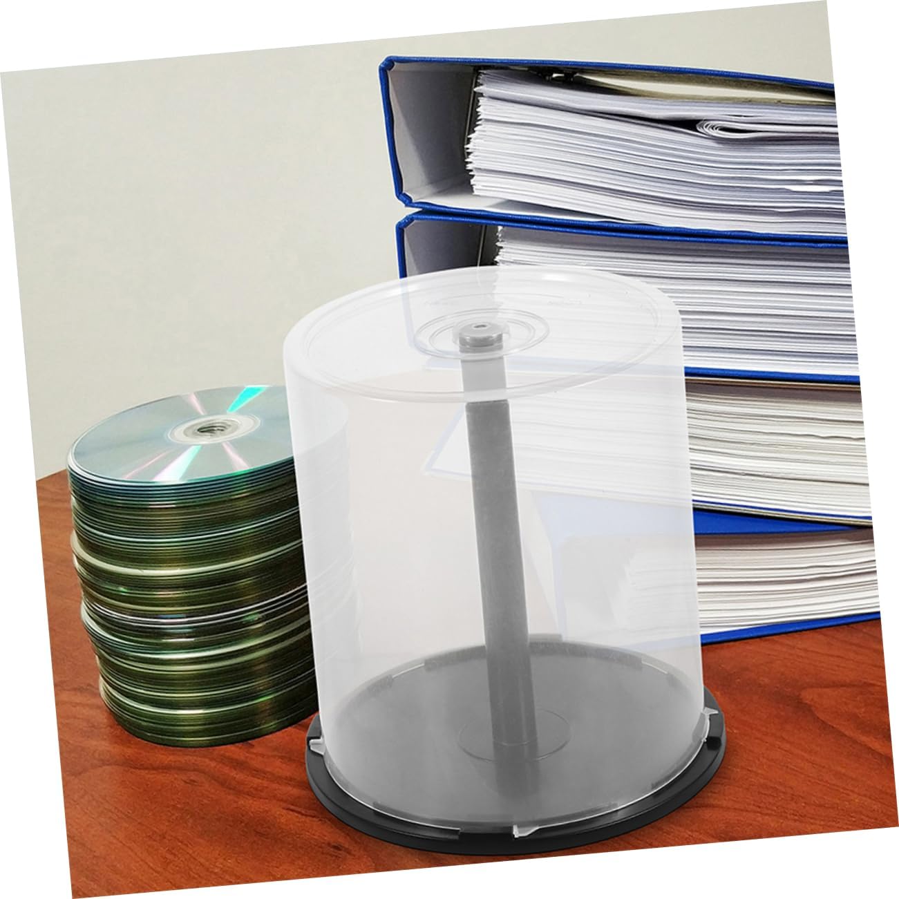 Ciieeo 4pcs Clear Plastic Cd DVD Storage Bucket Large Capacity Organizer for Home Office Dorm Protects Discs from Hazards Versatile Use for Various Items