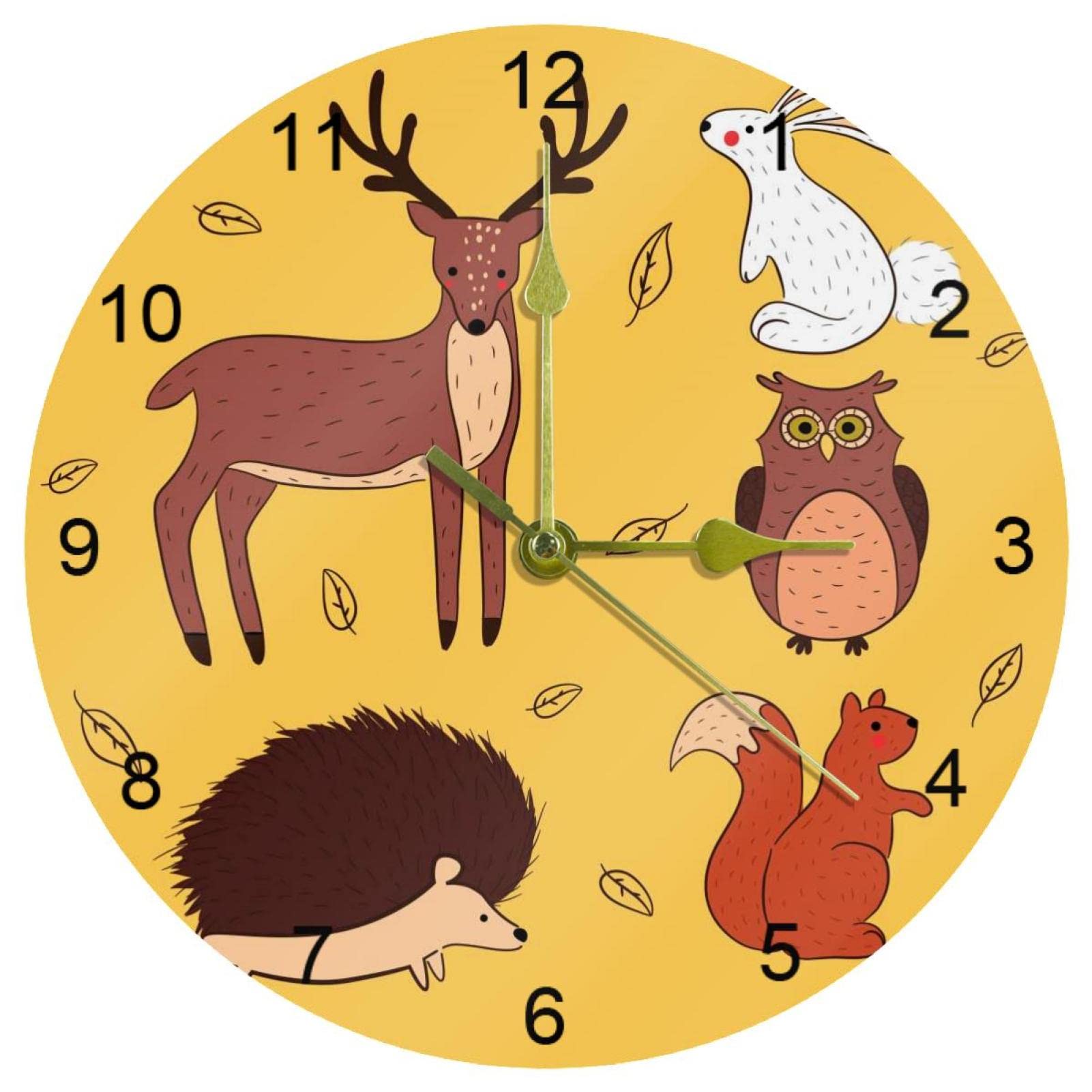 Horloge cuisine animaux de la forêt pour une décoration chaleureuse