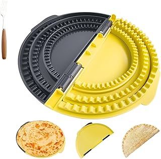 3-in-1 Tortilla Sealer crimper, Tacos Tortilla Press, Adjustable Size for 6"-10" Crust, Make Sealed Quesadillas, Tacos, Burritos, Sandwich & More, BPA-Free, Dishwasher Safe