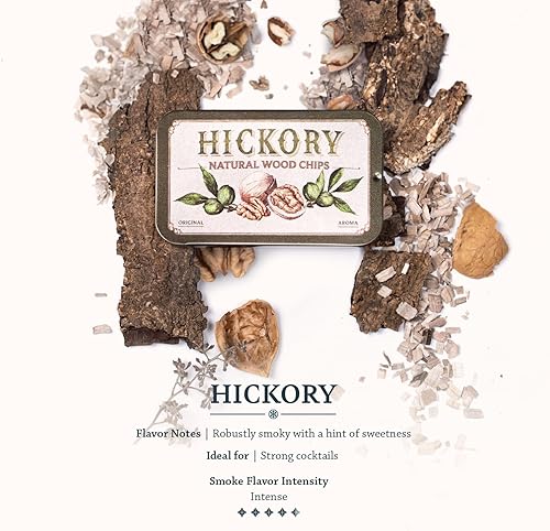 Miniatura 5 de Chips de madera ahumador de cóctel 4 sabores naturales roble, cereza, nogal y manzana  Whisky y chips para ahumar a la antigua