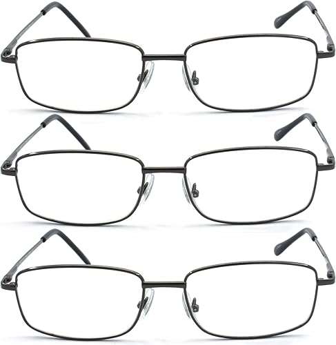 Miniatura 2 de EYE ZOOM Gafas de lectura rectangulares extra anchas de metal para hombres y mujeres