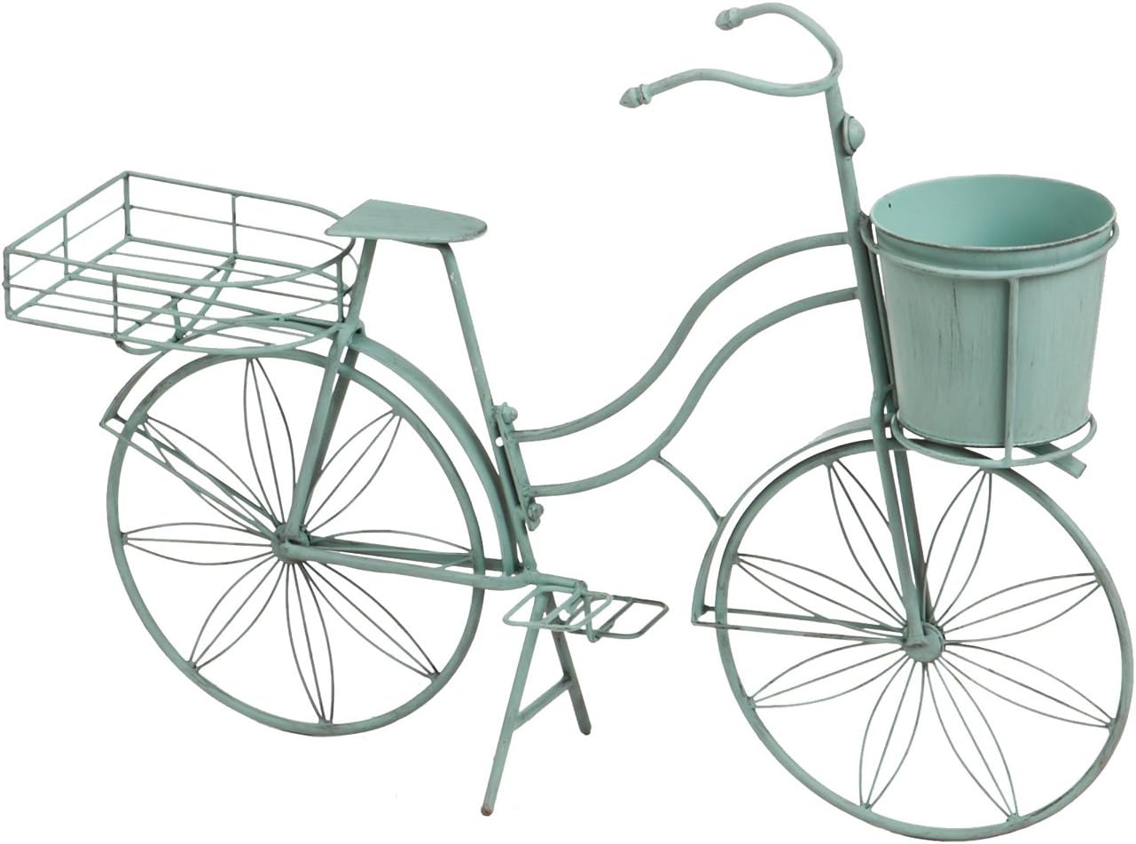 Cape Craftsmen Shabby-Chic Vintage Teal Bicycle Planter Outdoor Safe Décor for The Chic Home or Patio