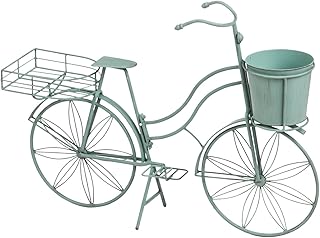 Cape Craftsmen Shabby-Chic Vintage Teal Bicycle Planter Outdoor Safe Déc...