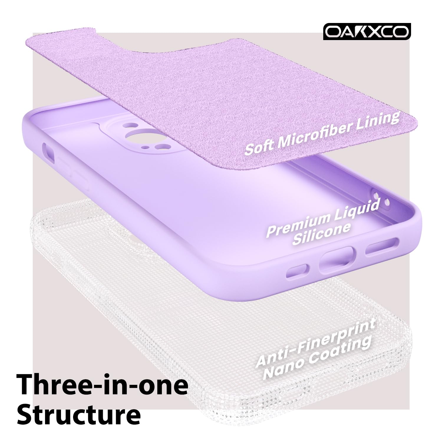 oakxco for iPhone 16 Pro Max Case Liquid Silicone, Soft Rubber Gel Elegant Aesthetic Basic Simple Cover, Cute Thin Slim TPU Matte Solid Color Plain Smooth Case for Women Girl, Light Pink — view 1661