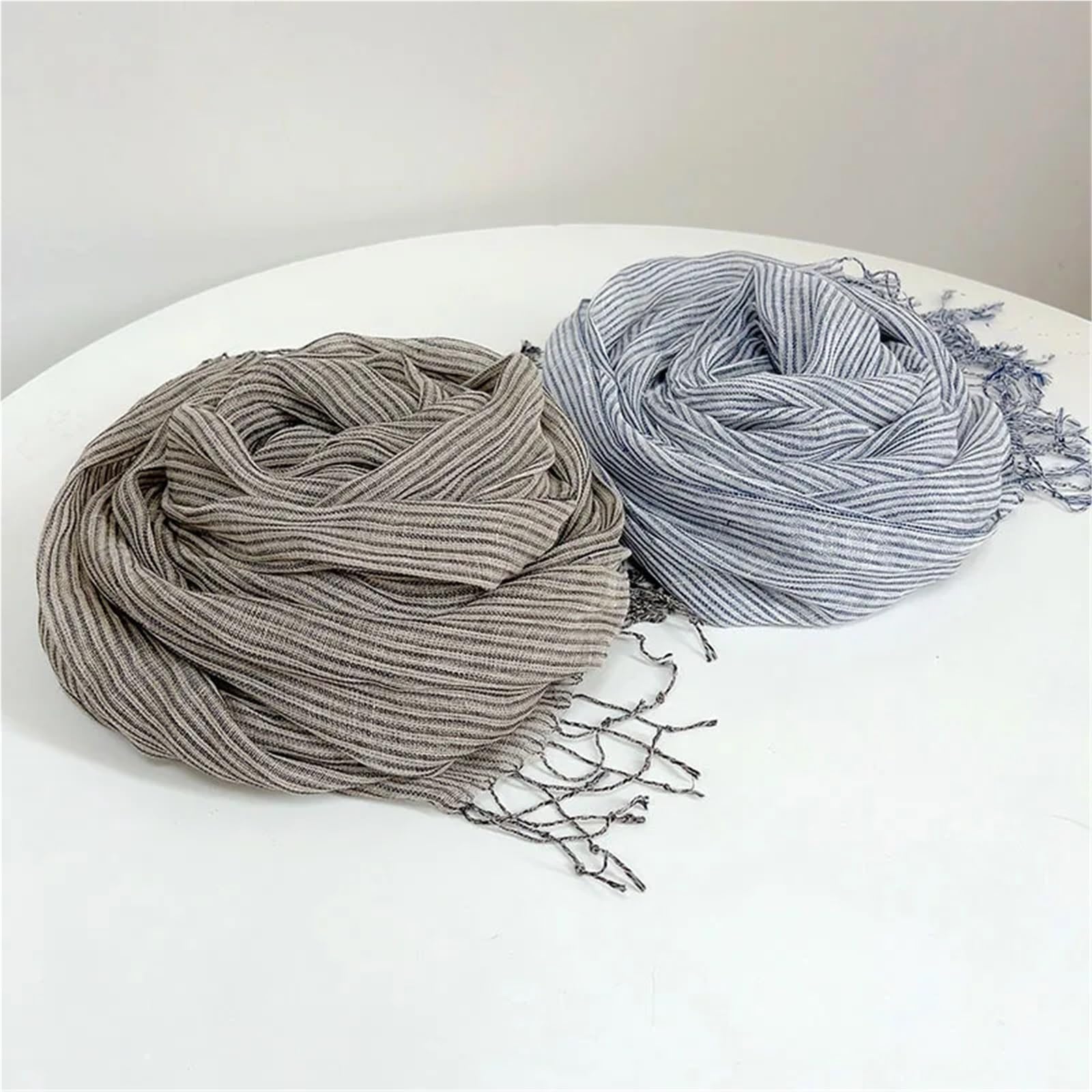 Primaverile Grande Leggera Sciarpe primavera/estate da donna in lino gessato artistico facile abbinare