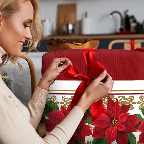 Vista 39 de 6 fundas para respaldo de silla de Navidad, fundas para sillas de Navidad, para comedor, cocina, hotel, boda, ceremonia, decoración de fiesta