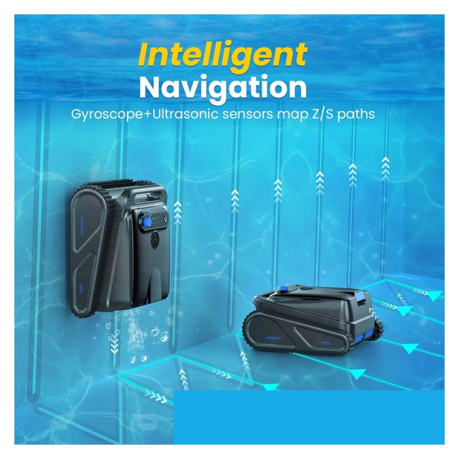Robot da Piscina Robot pulitore per Piscine Senza Fili, Robot aspirapolvere o interrato (Pulizia Automatica di pareti e Linee di galleggiamento per Piscina