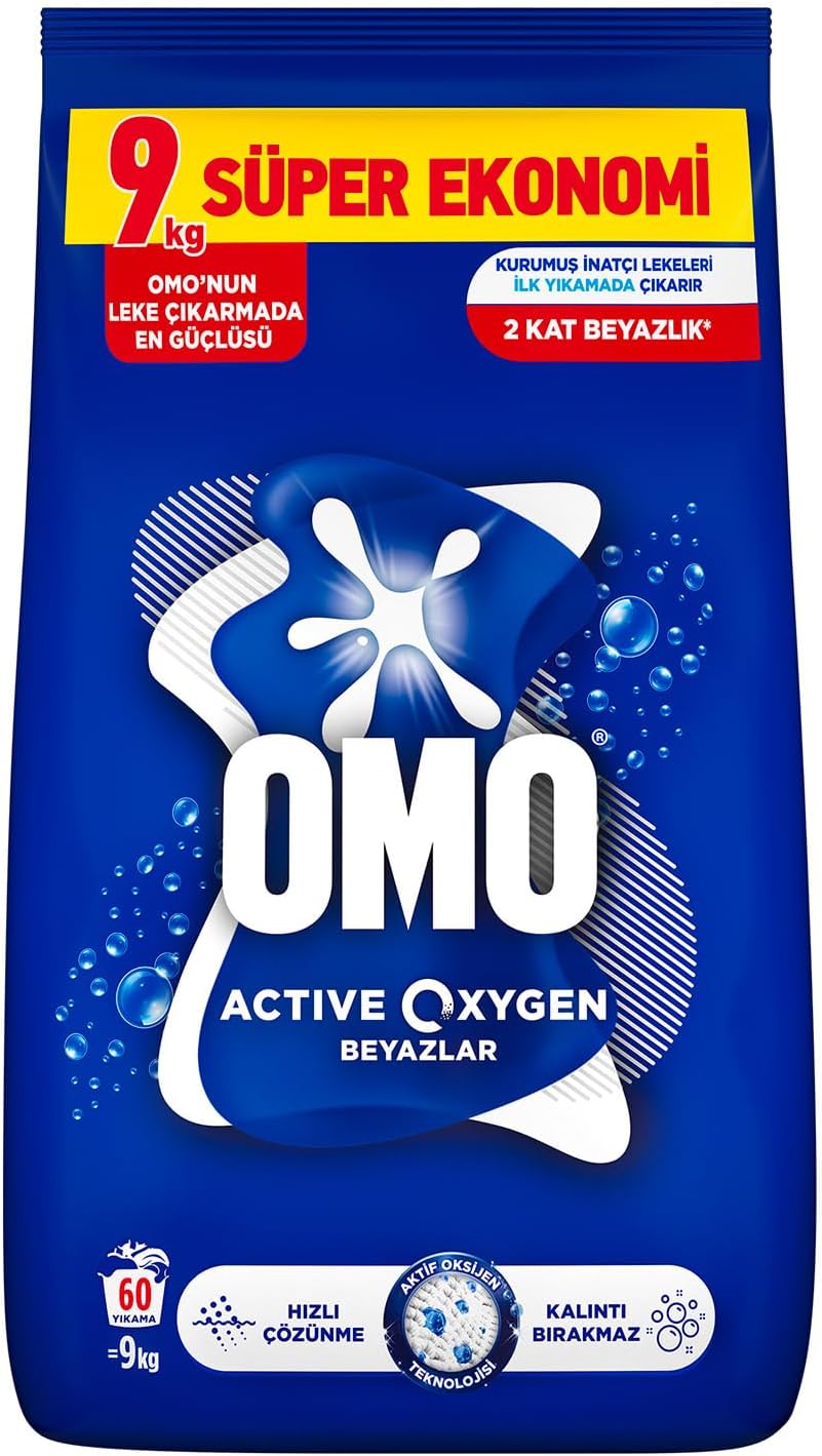 Omo Active Oxygen Beyazlar Toz Deterjanı 9 kg