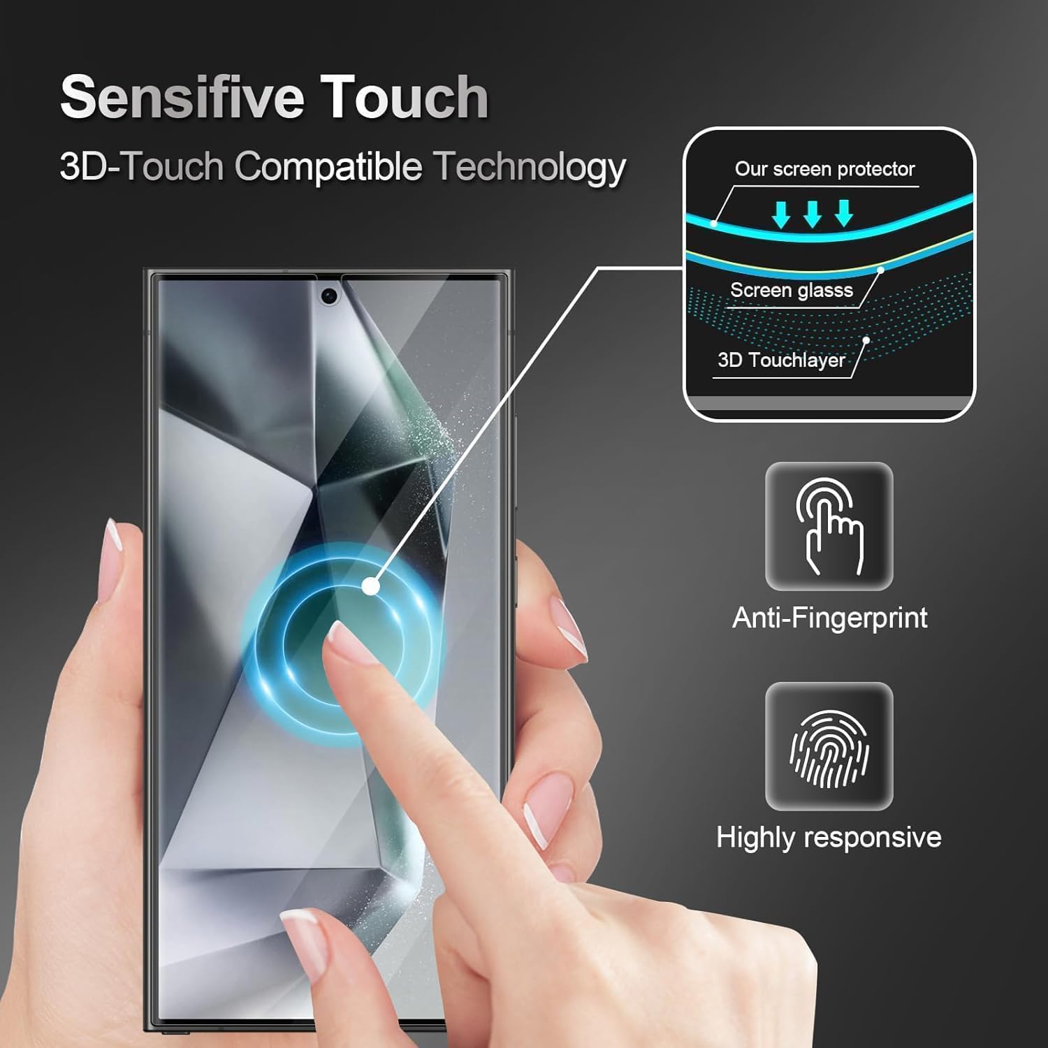 Samsung Galaxy S26 Tempered Glass - Fingerprint Protection -5 Samsung Galaxy S26 Tempered Glass - Fingerprint Protection -5
