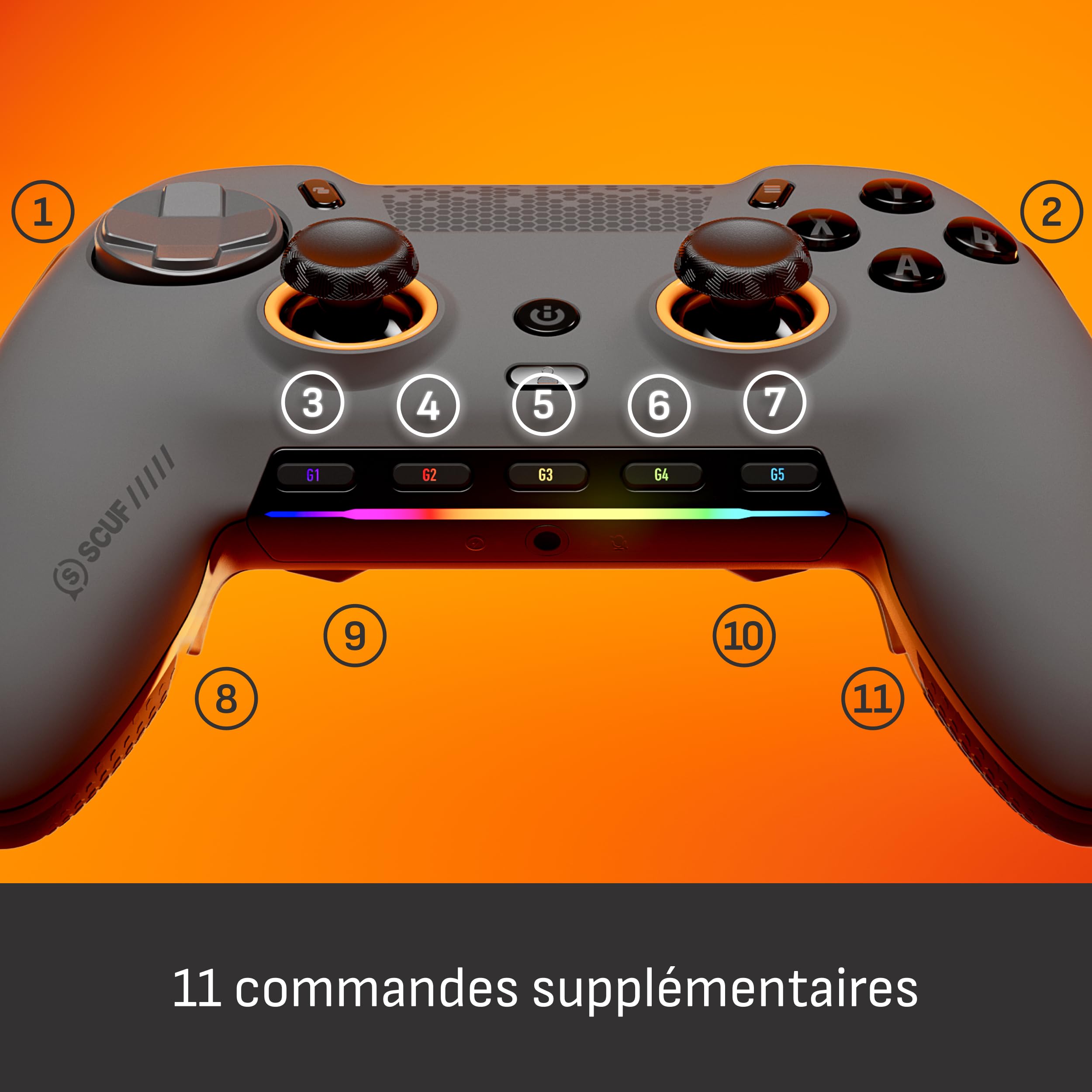 SCUF ENVISION PRO Sans Fil V2 (2025) Manette de Jeu, PC Uniquement – Gris | Gris Acier, Manettes Anti-Dérive, Cinq Touches G Reprogrammables, Palettes Arrière Reprogrammables, Gâchettes Instantanées