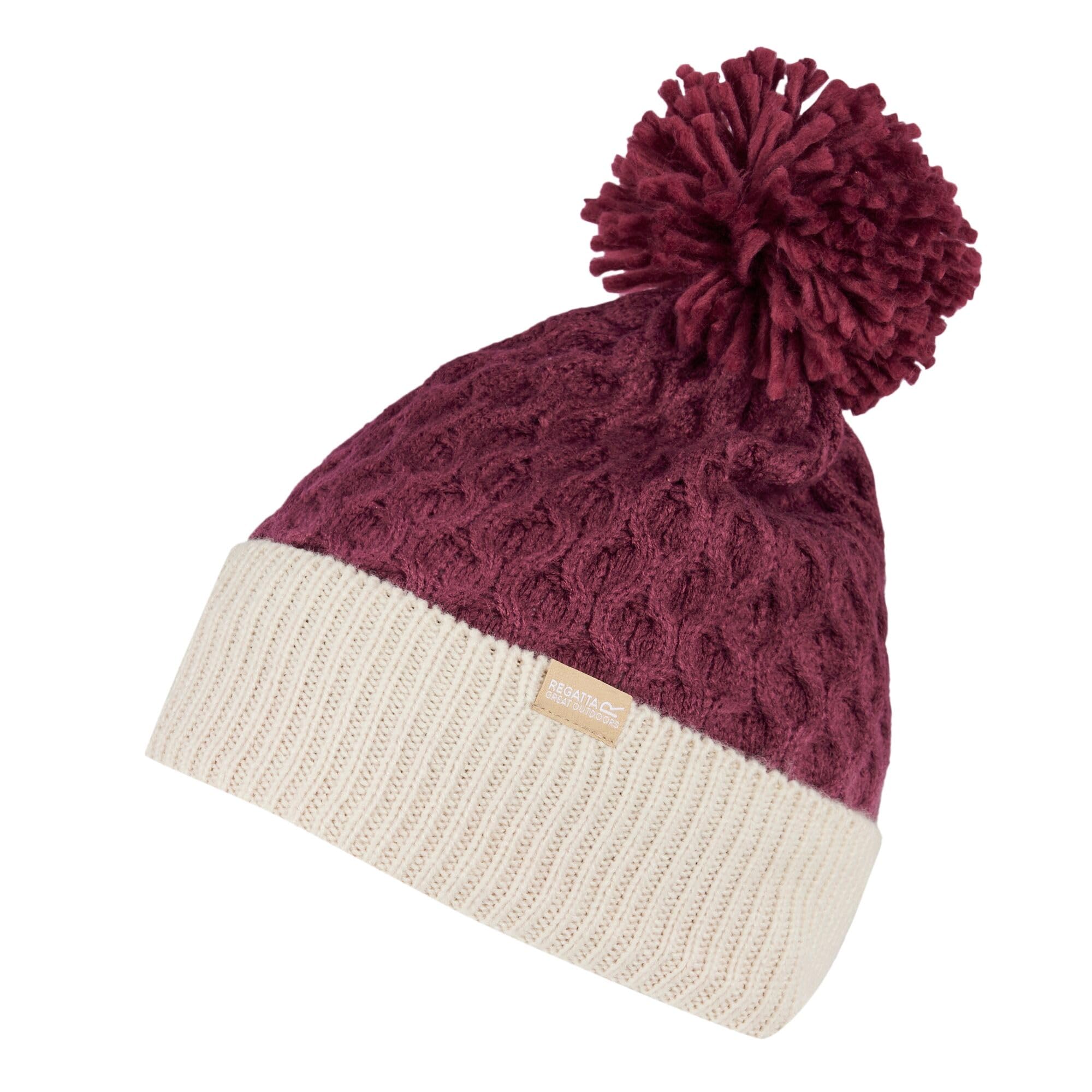 Regatta Women's Red Frosty Viii Knitted Bobble Winter Beanie