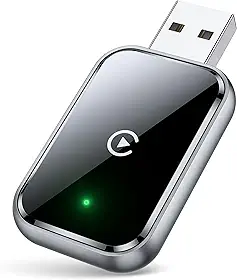 Adaptador CarPlay sem fio para iPhone, adaptador Apple CarPlay com fio para sem fio, tamanho mini com cabo de extensão USB e USB-C/Tipo-C, controle estável e sem atraso, preto
