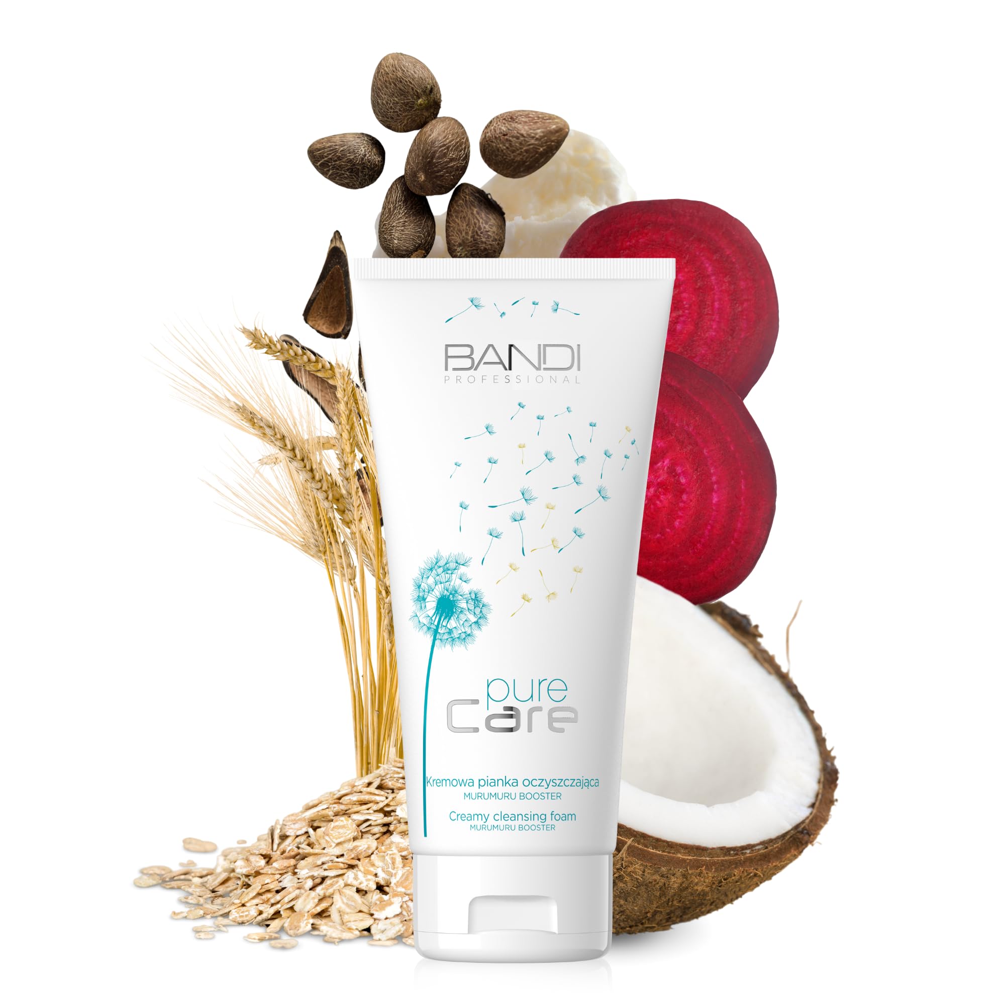 Bandi Revitalizing Face Washing Foam Gentle Face Wash with Murumuru Butter Coconut Beetroot Extracts Hydrating Facial Cleanser for All Skin Types