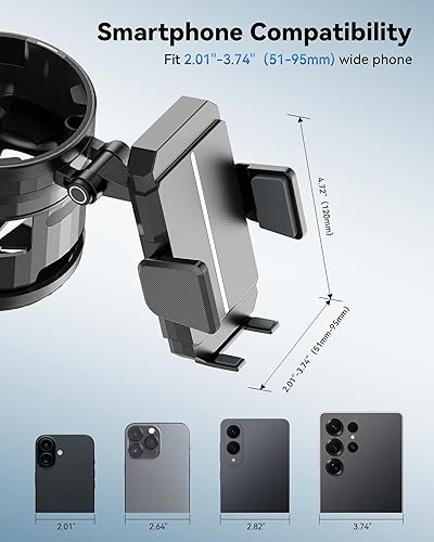 Miniatura 5 de Soporte para vasos ATV mejorado, soporte de bebida para motocicleta con abrazadera de metal de 0.85 a 1.25 pulgadas