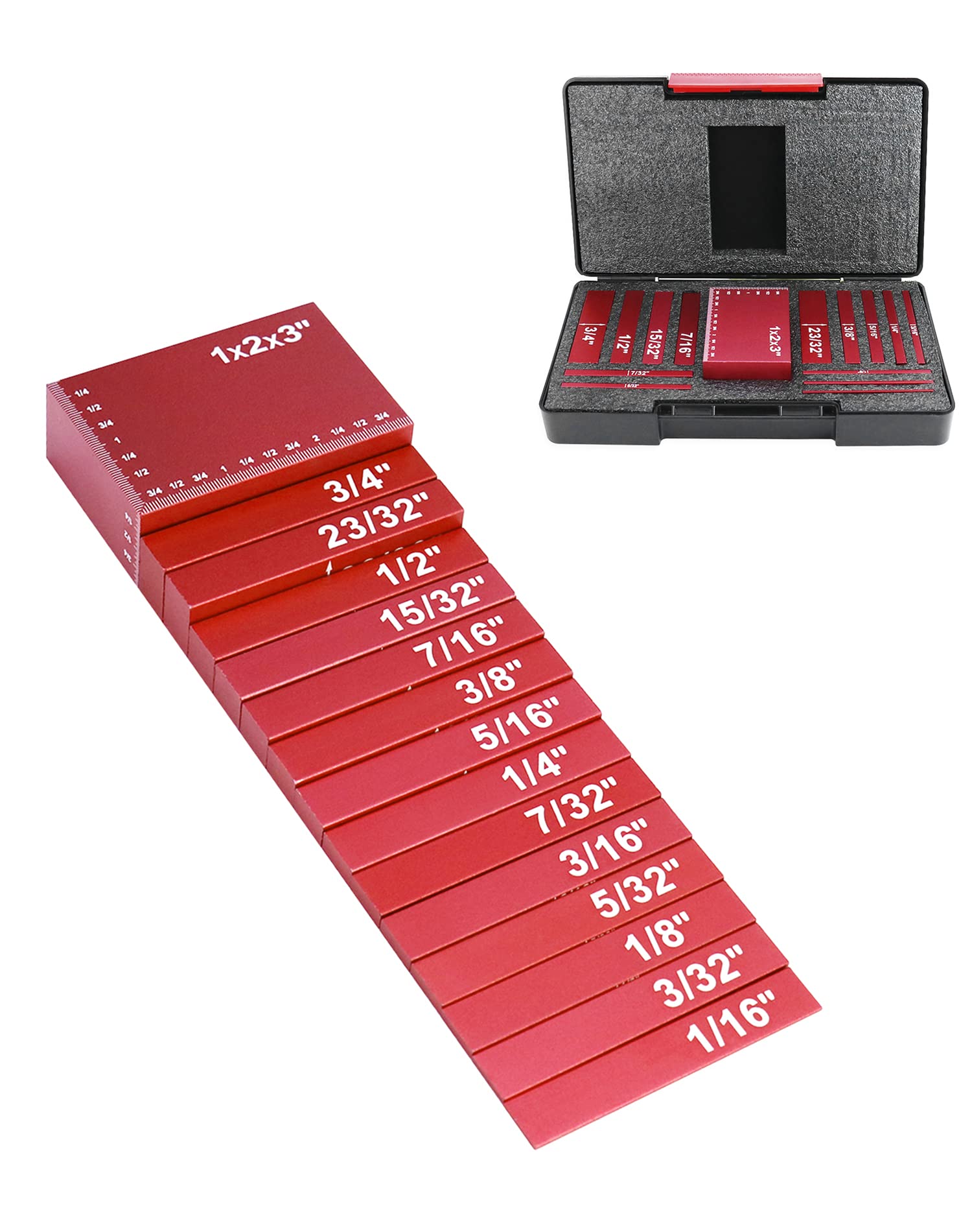 Buy QWORK Setup Blocks Height Gauge Set, 15 Piece Precision Aluminum